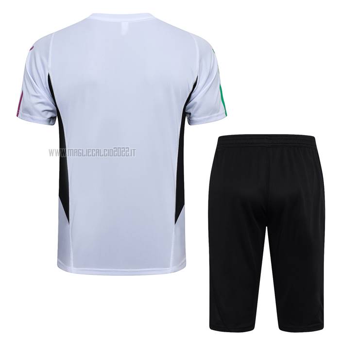Tuta da Track del Bayern Monaco Manga Corta 2023-2024 Blanco - Pantalon Corto